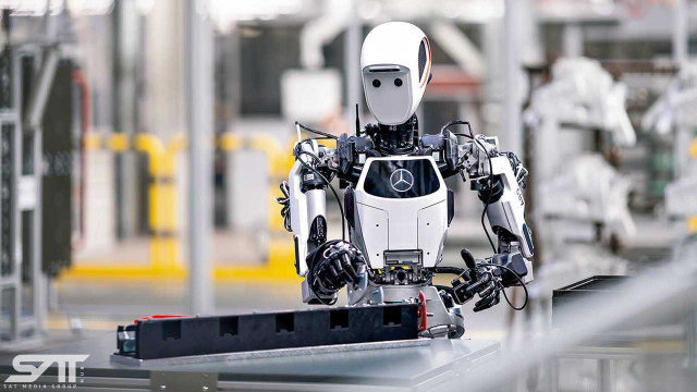 Mercedes-Benz testet den Einsatz des humanoiden Roboters Apollo von Apptronik in der Produktion. 

Mercedes-Benz is testing the use of Apollo, a humanoid robot from Apptronik, in production